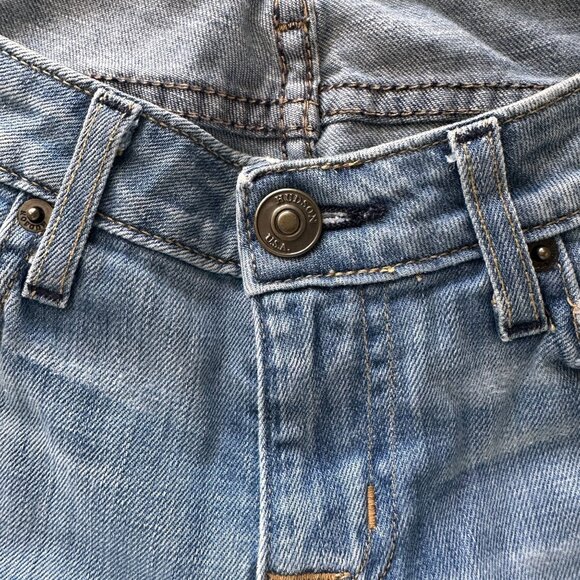 Hudson Womens Flared Jeans Size 27 Made In USA Medium Wash Denim Distressed - Picture 5 of 12